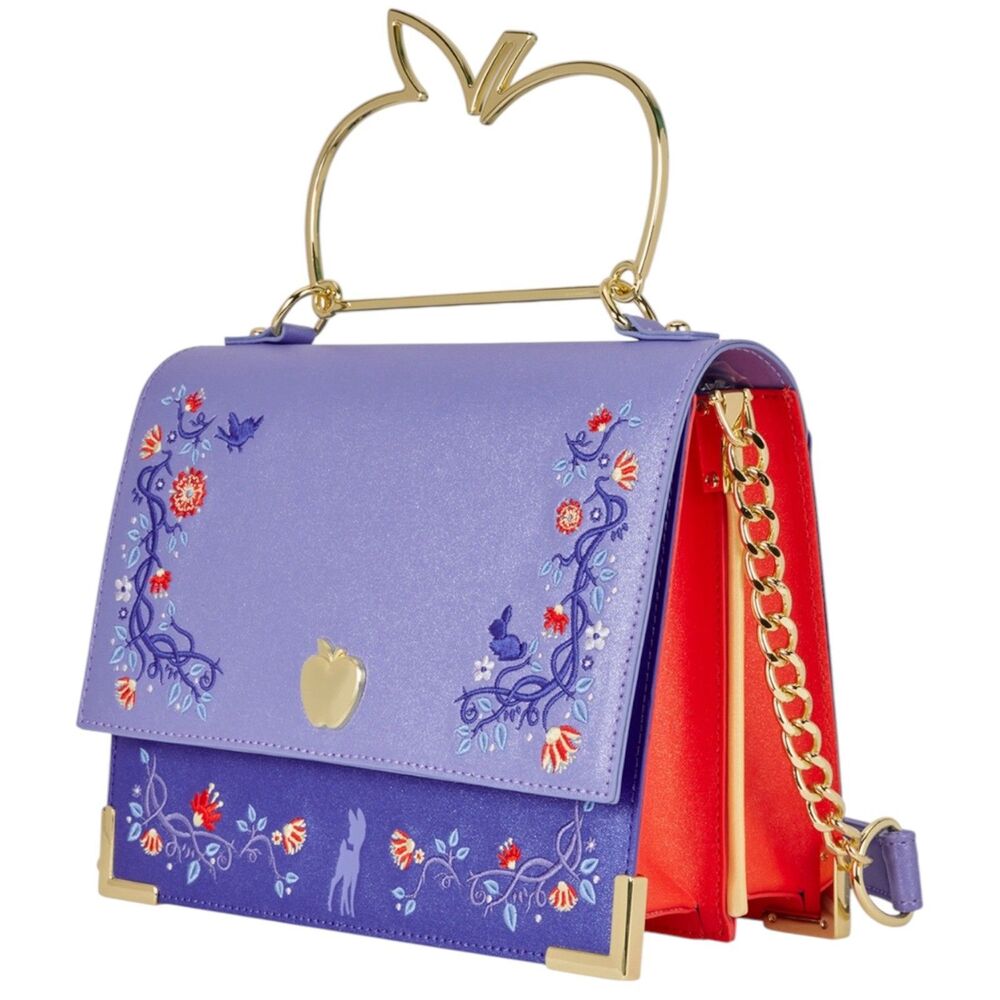 DISNEY LOUNGEFLY PRINCESS SNOW WHITE & PURPLE SHIMMER HANDBAG CROSSBODY NEW